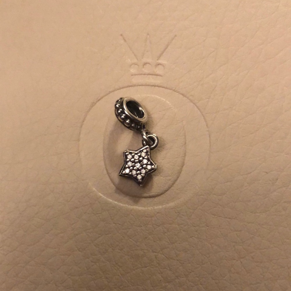 *RETIRED* Auth PANDORA Dangle Star Charm, CZ
